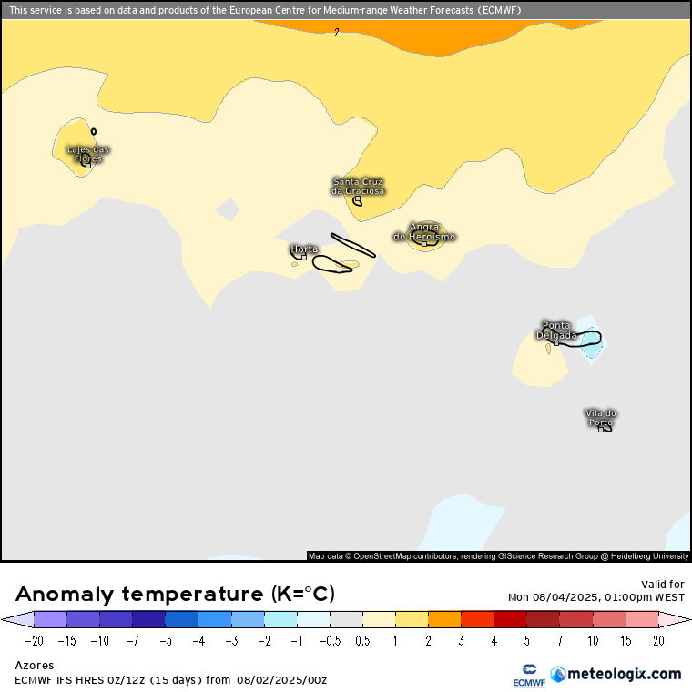 Aviso vermelho devido ao calor extremo, e também muito vento - saiba a previsão do tempo na segunda, 4 de agosto de 2025 Temperaturas ligeiramente acima da média nos Açores nesta segunda-feira