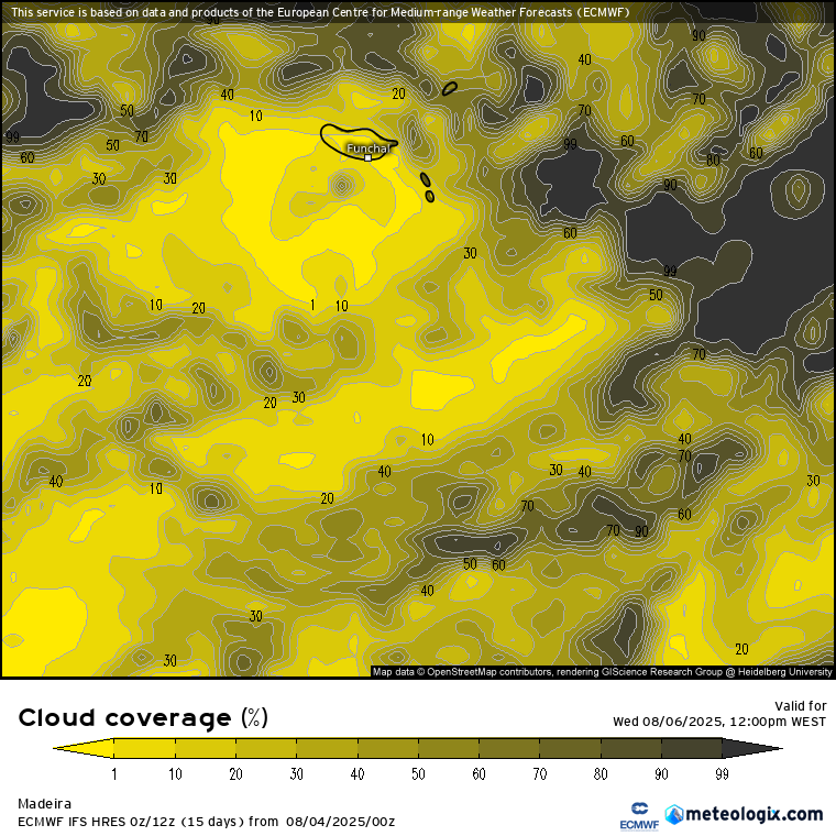 Voltam nevoeiros (e poeiras) com ar marítimo e enfraquecimento do anticiclone - mas o calor não larga várias regiões - saiba a previsão do tempo na quarta, 6 de agosto de 2025 Menos nebulosidade na Madeira nesta quarta-feira