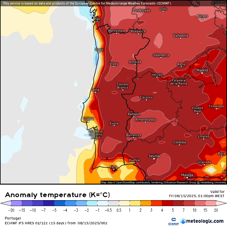 Nevoeiros no litoral, mas no Interior o calor não dá descanso (e até pode aumentar) - saiba a previsão do tempo na sexta, 15 de agosto de 2025 Temperaturas acima da média em todo o Interior - no litoral mais perto do normal!