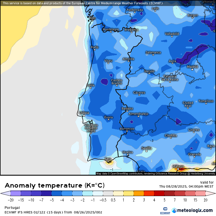 Temperaturas em descida, mínimas localmente abaixo de 10ºC - e o vento continua - saiba a previsão do tempo na quinta, 28 de agosto de 2025 Temperaturas abaixo da média nesta quinta-feira
