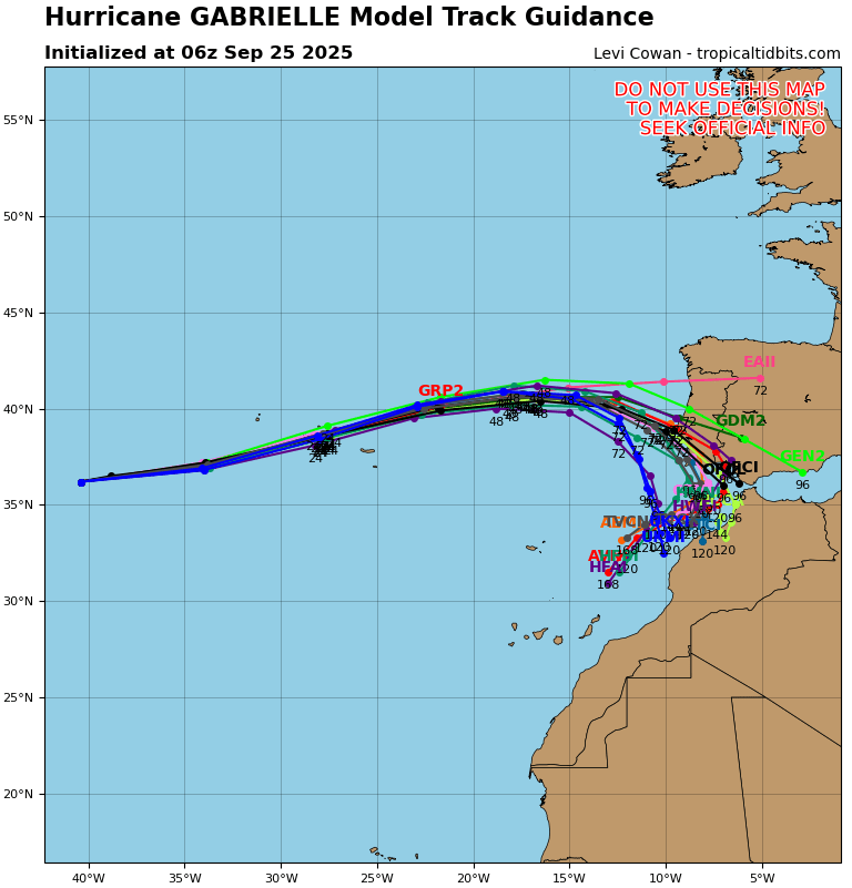 Gabrielle pode ser uma das piores tempestades em décadas nos Açores, com rajadas perto de 200km/h - agravamento das previsões para 26 de setembro Ciclone Gabrielle deverá passar pelo grupo CENTRAL - contudo não se deve afastar efeitos severas nas Ilhas Orientais