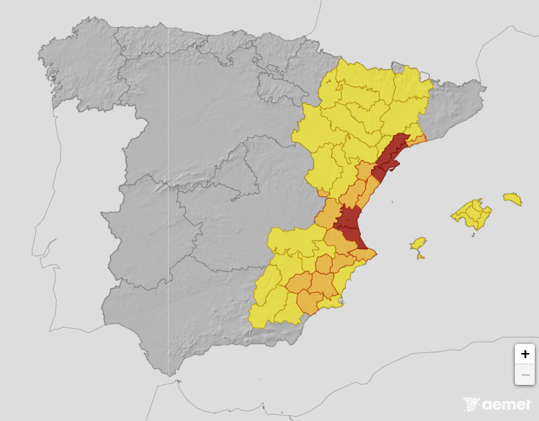 Tempestade em Espanha pode trazer chuvas históricas a algumas regiões nesta segunda-feira - como pode a Gabrielle ter ganho força no país vizinho? Previsão e explicação! Avisos da AEMET em vigor por chuva extrema para Espanha - tempestade no Mediterrâneo