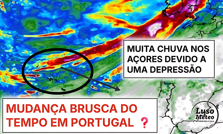 Depressão provoca mau tempo nos Açores, e pode vir a trazer grande mudança do tempo a Portugal Continental - saiba de que forma nos próximos dias!