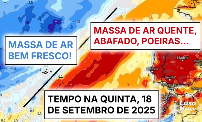 Um dia MUITO abafado, desagradável, com nuvens e muito calor, assim como poeiras de África - saiba a previsão do tempo na quinta, 18 de setembro de 2025 Um dia MUITO abafado, desagradável, com nuvens e muito calor, assim como poeiras de África - saiba a previsão do tempo na quinta, 18 de setembro de 2025