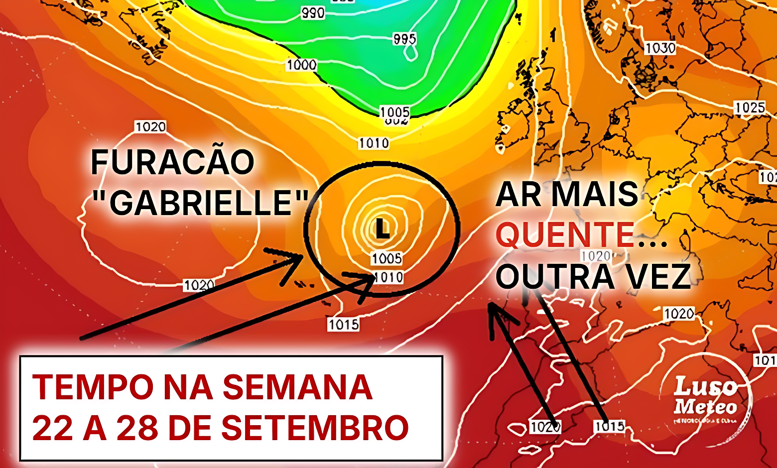 Tempo de Verão durante a semana, com temperatura sempre a subir, sol em pleno, mas a tempestade Gabrielle espreita no final - saiba a previsão do tempo esta semana, 22 a 28 de setembro de 2025