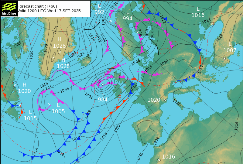 Temperaturas até 40ºC em Portugal Continental e poeiras, num dia de calor invulgar em Setembro... chuva forte nos Açores - saiba a previsão do tempo na quarta, 17 de setembro de 2025 Sistema frontal complexo nos Açores, associado a uma depressão perto das Ilhas Britânicas - informação MetOffice
