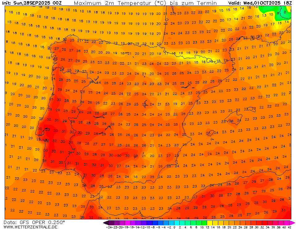 Temperaturas máximas acima de 30ºC na quarta-feira