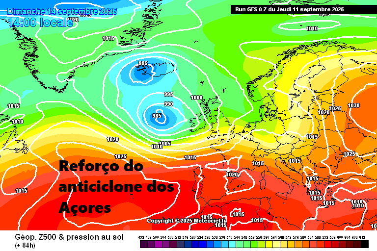Tempo no fim-de-semana - Reforço do anticiclone neste fim-de-semana, 13 e 14 de setembro