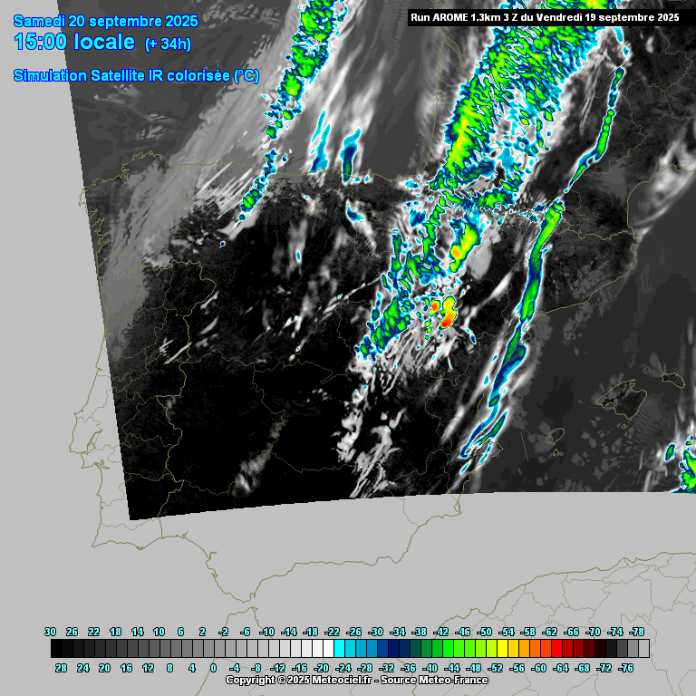 Evolução de mau tempo em Espanha\Sudoeste de França a partir da tarde de sábado