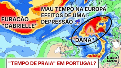 Primeira "DANA" deste outono irá provocar uma situação de mau tempo em vários países Europeus a partir deste sábado - na próxima semana pode haver tempo de praia em Portugal!