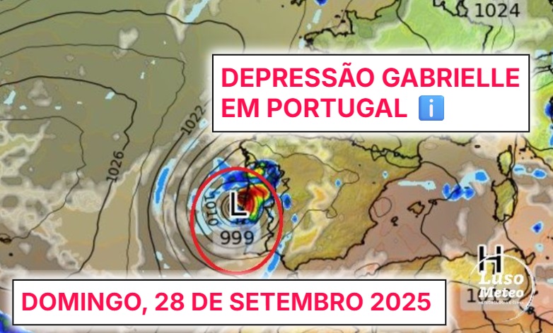 Tempo no domingo, 28 de setembro - Depressão Gabrielle afeta Portugal com chuva forte e vento - (mas há incerteza nas previsões)