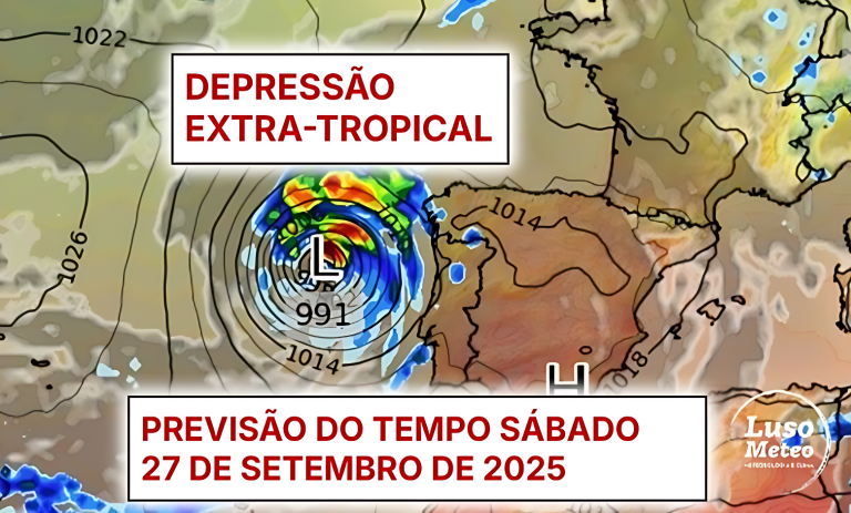 Depressão Extra-Tropical aproxima-se de Portugal Continental, e já pode chover em algumas regiões - Saiba a previsão do tempo no sábado, 27 de setembro de 2025