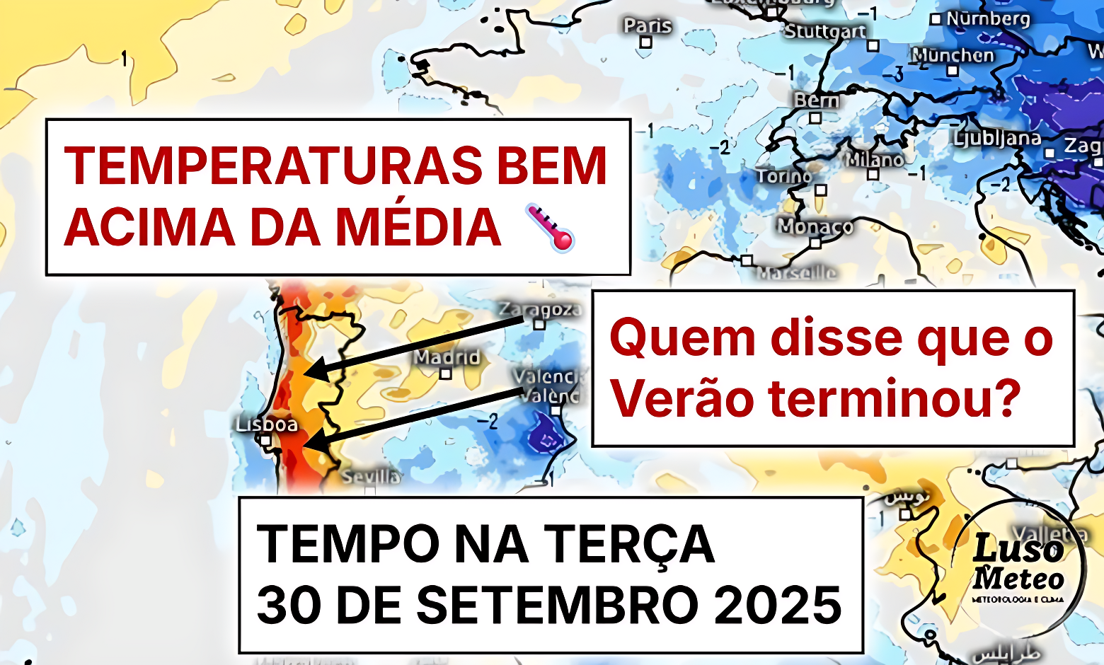 Uma ida até à praia, ou um passeio ao ar livre? Aproveite este "Verão" prolongado - saiba como estará o tempo na terça, 30 de setembro de 2025 Uma ida até à praia, ou um passeio ao ar livre? Aproveite este "Verão" prolongado - saiba como estará o tempo na terça, 30 de setembro de 2025