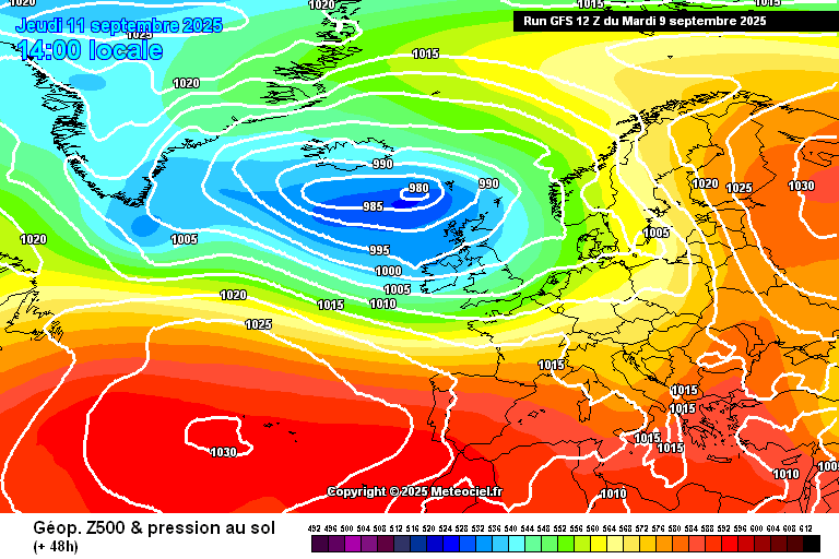 Anticiclone ganha força, aproxima-se um período de tempo mais quente, mas continua a humidade! Saiba a previsão do tempo na quinta, 11 de setembro de 2025 Previsão de tempo húmido pois o anticiclone ainda não consegue instalar-se mais perto da Península Ibérica - permanece centrado sobre os Açores