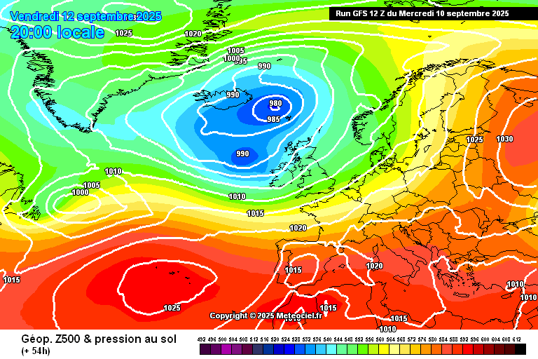 Massa de ar (sub) tropical quente entra em Portugal - mas a corrente de jato ainda se mantém incerta - saiba a previsão do tempo na sexta, 12 de setembro de 2025 Anticiclone centrado exatamente por cima do arquipélago - tempo muito estável, e ar mais quente