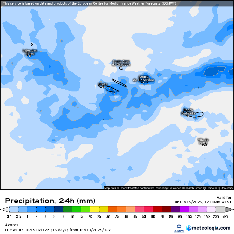 Depressão no Atlântico Norte provoca forte ondulação - atenção nas praias! - saiba a previsão do tempo na segunda, 15 de setembro de 2025 Previsão de chuva fraca\aguaceiros previstos para esta segunda-feira