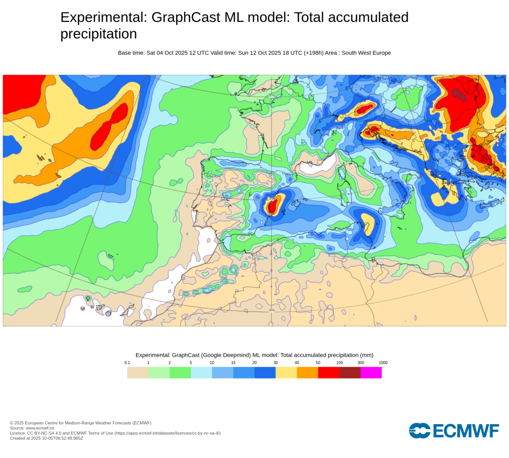 Bloqueio em ómega pode marcar a meteorologia esta semana - Portugal com variações térmicas, Espanha com uma tempestade - saiba como estará o tempo esta semana, 6 a 12 de outubro de 2025 Tempo esta semana - precipitação prevista até dia 12 de outubro