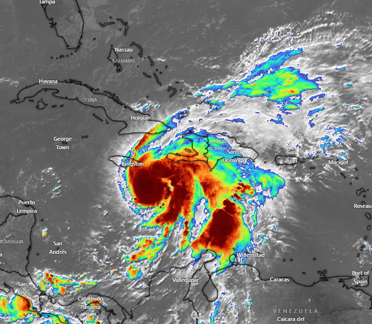 Super Furacão Melissa pode causar situação catastrófica na Jamaica e Cuba entre segunda e terça-feira com ventos acima de 250km/h, chuva torrencial e maré de tempestade Tempestade Melissa já a assumir um aspeto ameaçador na tarde de sábado - intensificação rápida a qualquer momento...