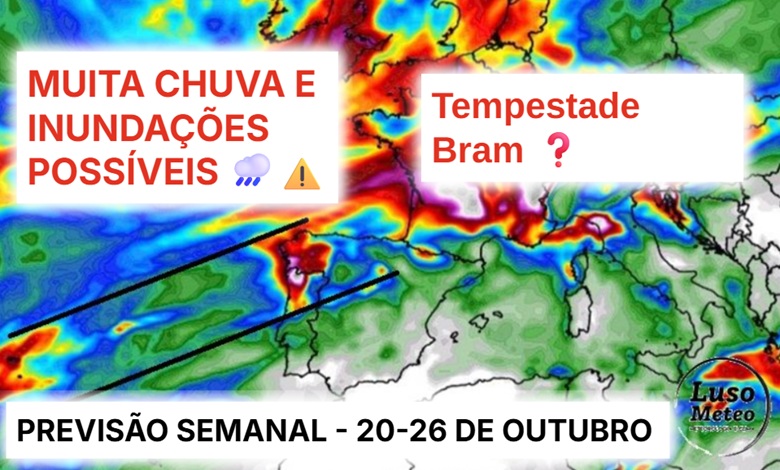Metade do país com muita chuva, metade ainda com calor... Tempestade Bram à vista? - saiba como será o tempo esta semana, 20 a 26 de outubro de 2025 Metade do país com muita chuva, metade ainda com calor... Tempestade Bram à vista? - saiba como será o tempo esta semana, 20 a 26 de outubro de 2025