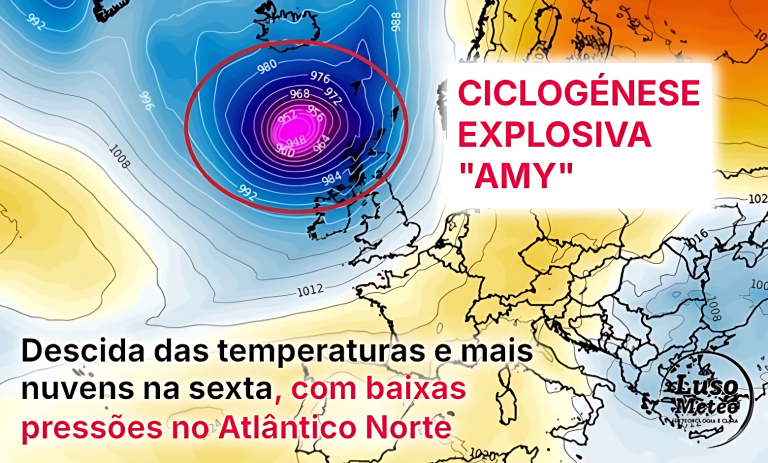 Ciclogénese explosiva no Atlântico Norte, e descida das temperaturas (nuvens também) em Portugal - saiba a previsão do tempo na sexta, 3 de outubro de 2025