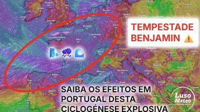 Tempestade Benjamin - Chuva, vento e agitação marítima - Saiba os efeitos em Portugal desta ciclogénese explosiva, e de que forma afeta o regime atmosférico! Tempestade Benjamin - Chuva, vento e agitação marítima - Saiba os efeitos em Portugal desta ciclogénese explosiva, e de que forma afeta o regime atmosférico!