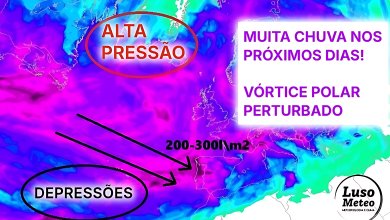 Várias depressões, muita chuva e vento a caminho? O vórtice polar está a sofrer alterações, e isso pode trazer consequências no fim de outubro e início de novembro! Saiba as nossas previsões! Várias depressões, muita chuva e vento a caminho? O vórtice polar está a sofrer alterações, e isso pode trazer consequências no fim de outubro e início de novembro! Saiba as nossas previsões!