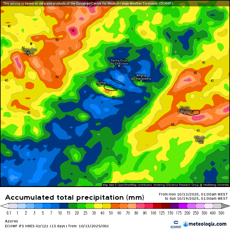 Chuva parece ameaçar, mas o anticiclone continua a resistir - e não sabemos até quando! - Saiba o tempo esta semana, 13 a 19 de outubro, e como poderá ser depois! Chuva nos Açores esta semana - precipitação significativa prevista pelo modelo Europeu!