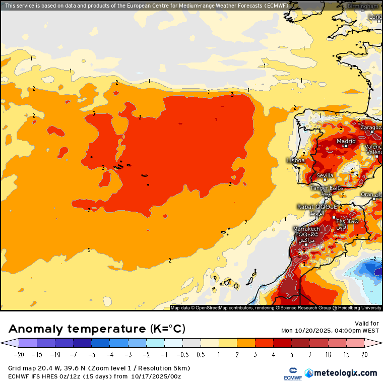 Chuva instala-se em Portugal, com um regime de NAO- e depressões no Atlântico, mas não chove em todas as regiões - saiba as previsões do tempo na segunda e terça, 20 e 21 de outubro de 2025 Temperaturas muito acima da média nas Ilhas no início da semana!