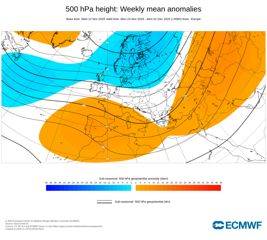 Última semana de novembro com previsão de tempo estável segundo o ECMWF