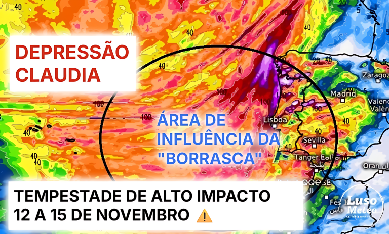 Depressão Claudia - "Borrasca" de grande impacto afeta Portugal e Espanha por vários dias - 12 a 15 de novembro - saiba os efeitos na sua região!