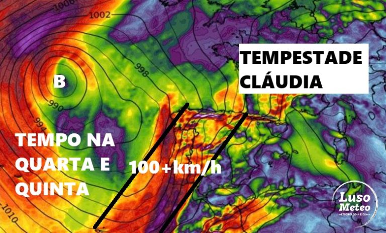 Vento com rajadas acima de 100km/h, mais de 100mm de chuva, trovoadas e outros fenómenos - tudo o que a tempestade Claudia pode trazer a Portugal - previsões do tempo na quarta e quinta, 12 e 13 de novembro