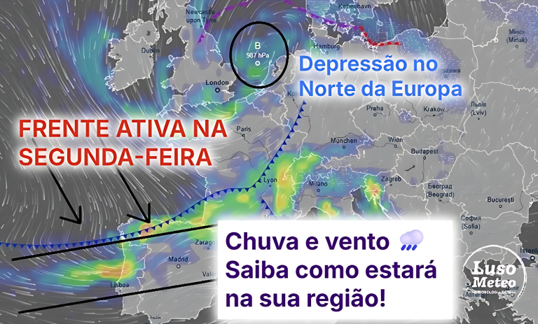 Chuva e vento forte de volta, com ação de uma frente ativa associada a uma depressão - saiba como estará o tempo na segunda, 24 de novembro na sua região!