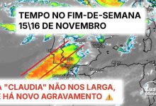 Tempo no fim-de-semana - sábado traz agravamento do tempo a algumas regiões, e risco de tempestade... domingo melhor, mas a "Claudia" ainda não vai embora - saiba as previsões do tempo 15 e 16 de novembro