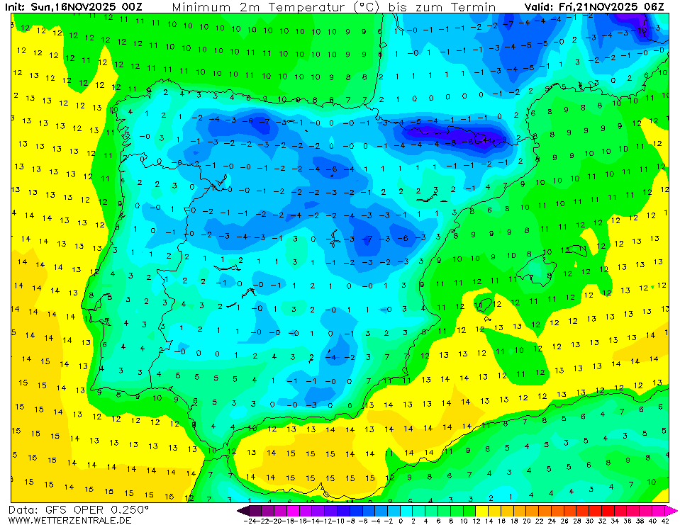 Mudança drástica do tempo, com ar frio polar que traz temperaturas até 5 graus negativos, mas o caminho para a chuva pode abrir rapidamente - saiba a previsão do tempo esta semana, 17 a 23 de novembro de 2025 Finalmente o tempo frio chega a Portugal, e com geadas - mínimas negativas em muitos locais!