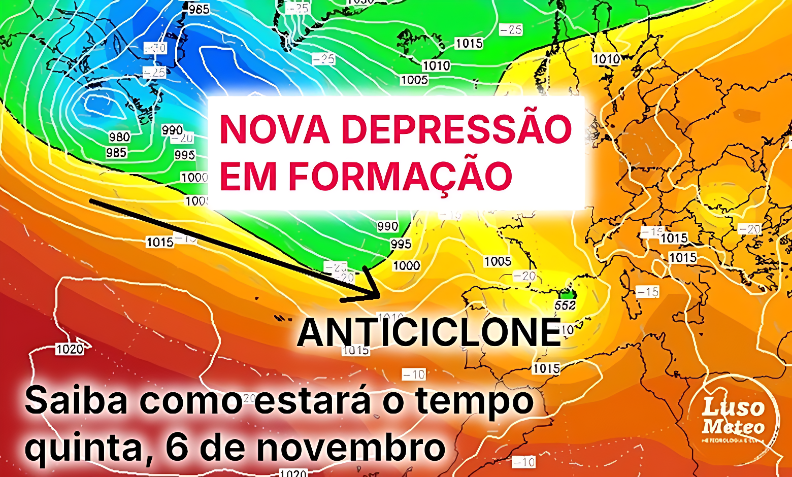 Mudança atmosférica - sol estará de regresso, mas com nova depressão em aproximação - saiba as previsões do tempo na quinta, 6 de novembro de 2025