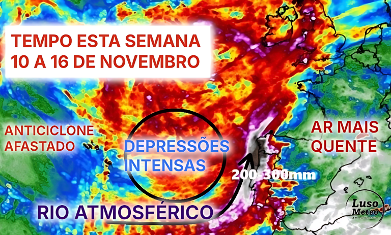 Tempo esta semana – Massa de ar quente na Península Ibérica, seguido por mudança repentina e um rio atmosférico notável! – Saiba tudo com a nossa previsão completa de 10 a 16 de novembro de 2025 Tempo esta semana - Massa de ar quente na Península Ibérica, seguido por mudança repentina e um rio atmosférico notável! - Saiba tudo com a nossa previsão completa de 10 a 16 de novembro de 2025