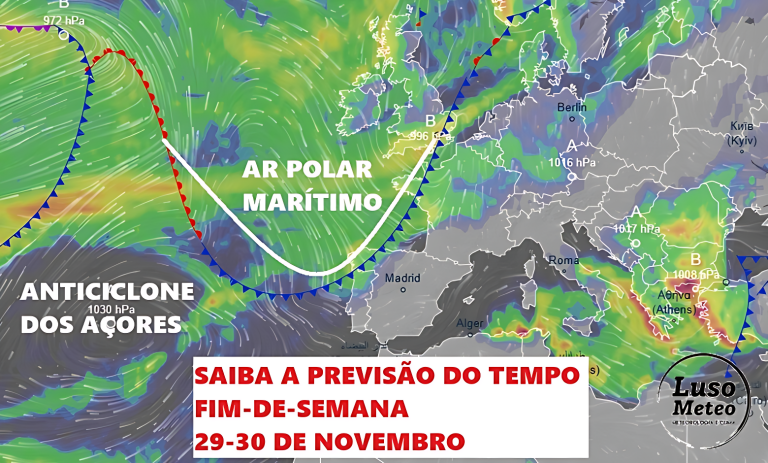 Novembro termina com uma frente fria? - Sim, mas... o último dia pode ser melhor - saiba a previsão do tempo no fim-de-semana 29-30 de novembro na sua região!