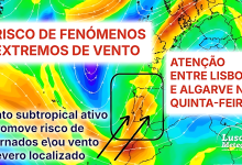 Mau tempo traz risco de fenómenos de vento extremo entre Lisboa e o Algarve nesta quinta-feira, 13 de novembro - saiba em que horas será mais provável, e em que locais