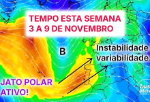 Uma depressão e jato polar ativo trazem mais chuva (e até trovoadas) em alguns dos dias desta semana- saiba tudo com a previsão do tempo esta semana, 3 a 9 de novembro de 2025