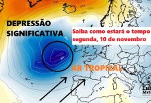 Tempo na segunda-feira será "tropical", húmido e com temperaturas acima da média (e chuva, com aproximação de uma depressão)- saiba como estará na sua região!