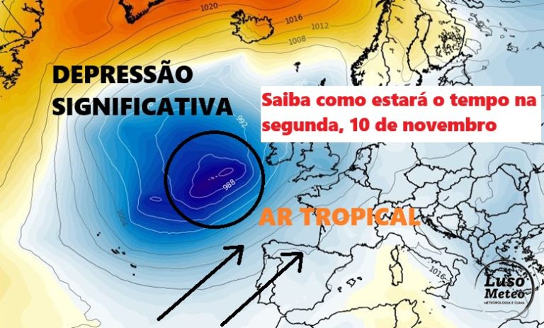 Tempo na segunda-feira será "tropical", húmido e com temperaturas acima da média (e chuva, com aproximação de uma depressão)- saiba como estará na sua região!