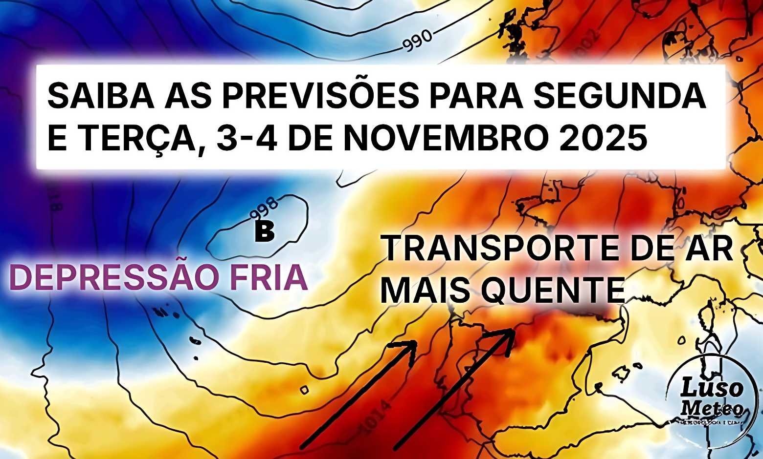 Semana começa com muito sol e temperaturas até 25ºC, mas uma nova depressão ameaça trazer mau tempo rapidamente - saiba a previsão do tempo na segunda e terça, 3 e 4 de novembro 2025