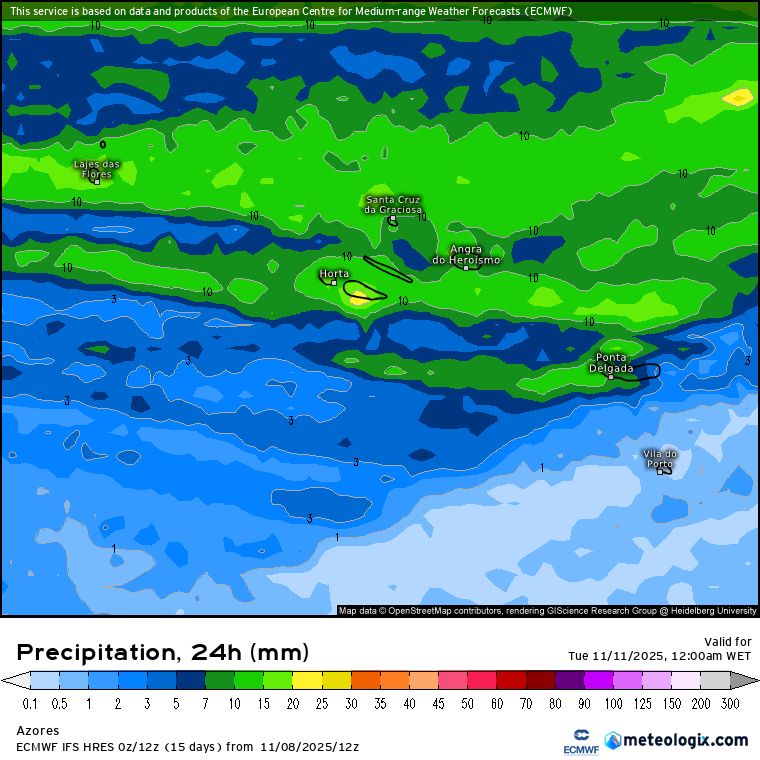 Tempo na segunda-feira será "tropical", húmido e com temperaturas acima da média (e chuva, com aproximação de uma depressão)- saiba como estará na sua região! Precipitação significativa nos Açores nesta segunda-feira