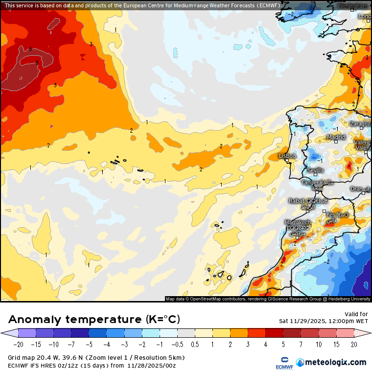 As temperaturas podem ficar acima da média nos arquipélagos neste sábado