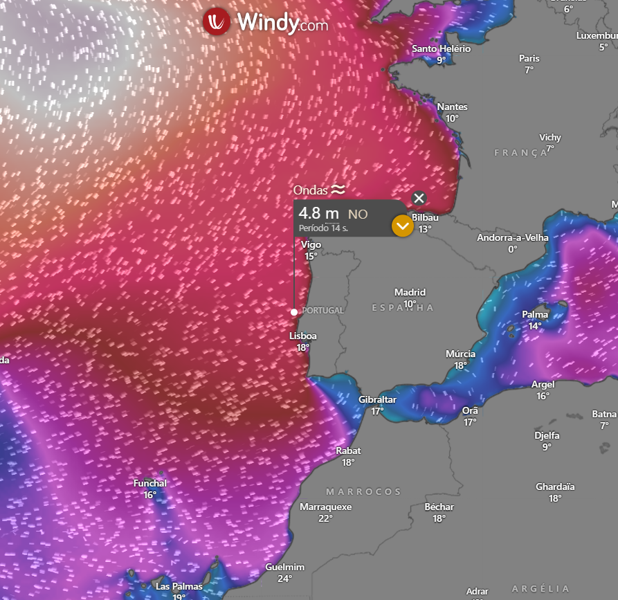 Depressão Davide com efeitos em Portugal no fim-de-semana, trazendo um fluxo húmido e tropical - tempo anormalmente ameno! - saiba detalhes da previsão! Mar muito agitado nos próximos dias em Portugal Continental