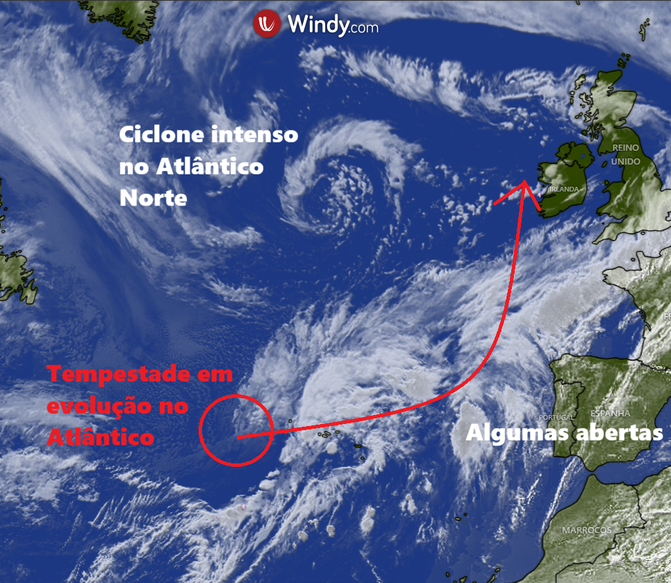 Tempestade traz vento acima de 100km/h a Portugal entre segunda e terça-feira - Depressão "Bram"? - Saiba a previsão para a sua região, e a evolução para o Norte da Europa Depressão em intensificação rápida (provavelmente será a tempestade Bram) está em evolução no Atlântico