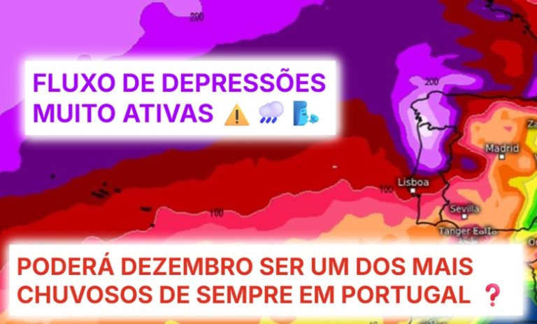 Este poderá ser o dezembro com mais chuva de sempre!? Corredor de depressões deverá afetar Portugal de forma sucessiva – Previsão mensal dezembro de 2025 Este poderá ser o dezembro com mais chuva de sempre!? Corredor de depressões deverá afetar Portugal de forma sucessiva - Previsão mensal dezembro de 2025