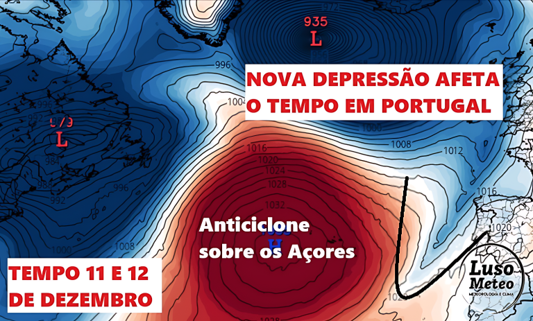 Instabilidade meteorológica com nova depressão em aproximação entre quinta e sexta - mais frio, chuva, vento (e neve!) - saiba como estará o tempo na sua região nos dias 11 e 12 de dezembro