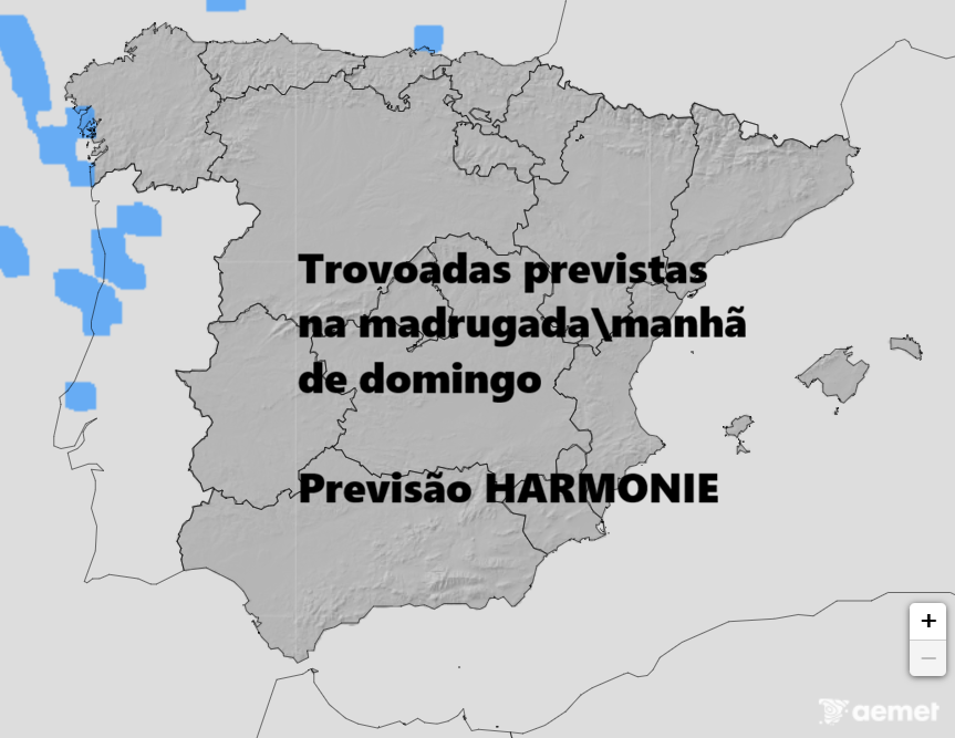 Trovoadas previstas na madrugada e manhã de domingo, 21 de dezembro