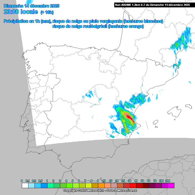 Tempestade Emilia pode causar inundações graves em Espanha e França, depois de afetar a Madeira - Valencia novamente na "mira" de uma DANA... 14-15 de dezembro de 2025 Mais de 50l\m2 em apenas uma hora, impressionante - final do dia de domingo!